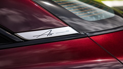 Discreet tag on C-pillar only giveaway which Lucid Air you're driving