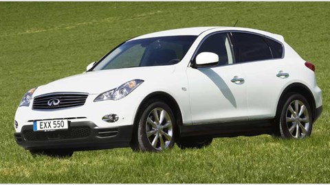 Spot the new diesel Infiniti EX by marginally different front air intakes. Yes, it's very marginal