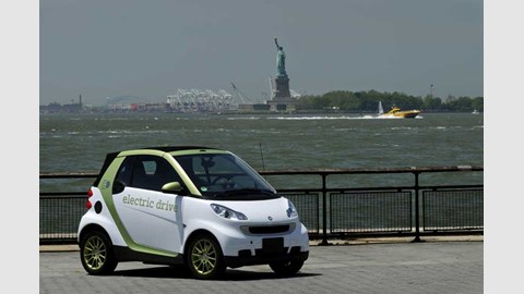 Liberty, freedom, no emissions. Smart Fortwo Electric Drive aimed more at Europe than the US