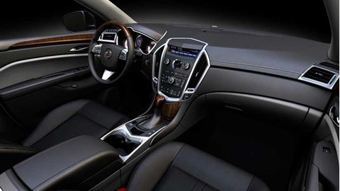 The cabin of the Cadillac SRX borrows much from the CTS sedan