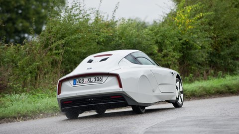 Volkswagen XL1 is a tiny slip of a car, at less than 3.9m long