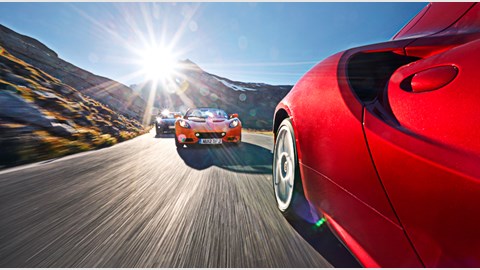 Alfa Romeo 4C vs Lotus Elise S vs Porsche Cayman (2014) review