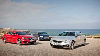 BMW 4-series 435i vs Mercedes E400 vs Audi S5 (2014) review