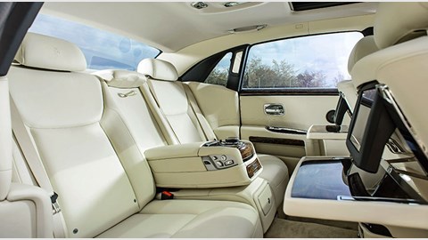 The all-important rear cabin of the Rolls-Royce Ghost