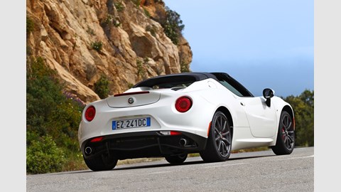 Alfa 4C Spider costs around £8k more than the coupe