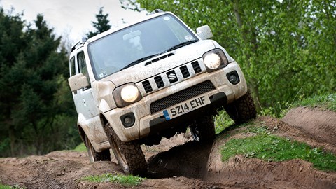 Extreme approach and departure angles help the Jimny off-road