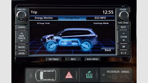 The battery pack is positioned between the Outlander's axles