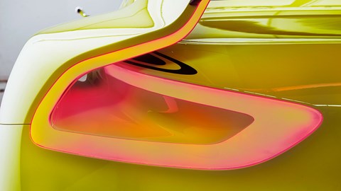 Red ribbon of LEDs runs uninterrupted into rear wing