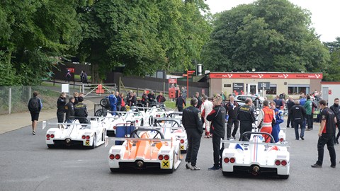 Radical SR1 Cup at Cadwell Park assembly area before qualifying