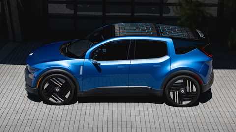 Fisker Pear electric SUV - top side view, blue