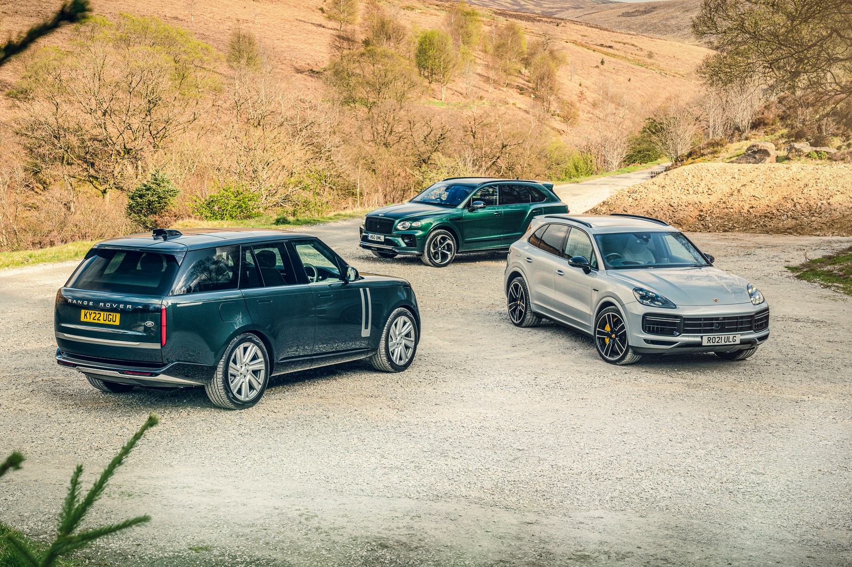 Range Rover vs Bentayga, Cayenne and SClass group test review CAR