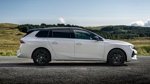 Vauxhall Astra Sports Tourer review - side, white