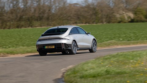 Hyundai Ioniq 6 - rear on the road