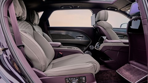 Bentley Bentayga EWB review - interior, rear Airline Seat, purple