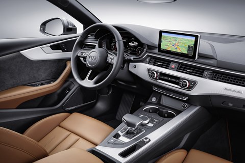 The cabin of the new 2017 Audi A5 Sportback
