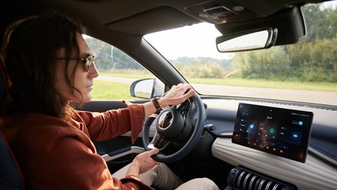 BYD Atto 3 over the shoulder driving