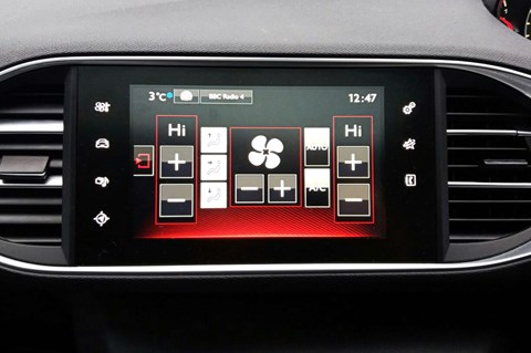 Peugeot 308 GTI heater controls