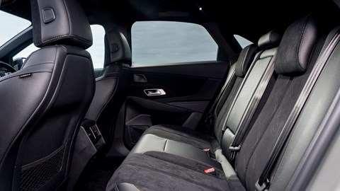 DS 7 (2023) review: rear seats, black and grey upholstery