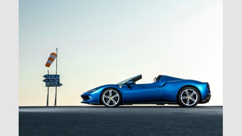 Ferrari 296 GTS side-on roof down