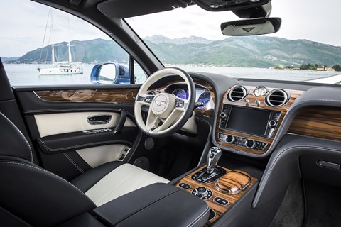 Inside cabin of new 2017 Bentley Bentayga Diesel