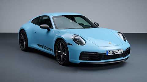 Porsche 911 Carrera T (992) - front view, blue