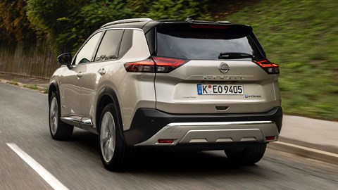 2024 Nissan X-Trail driving rear 3/4 2