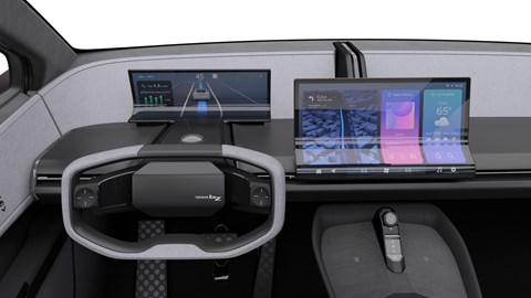 Check out the curved screens on Toyota bZ Compact SUV