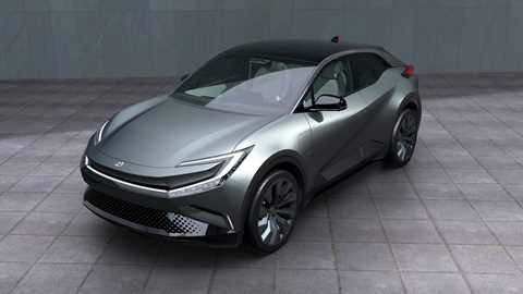 Toyota bZ Compact SUV concept car front three quarters