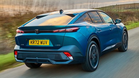 Peugeot 408 crossover review on CAR magazine - rear view, driving