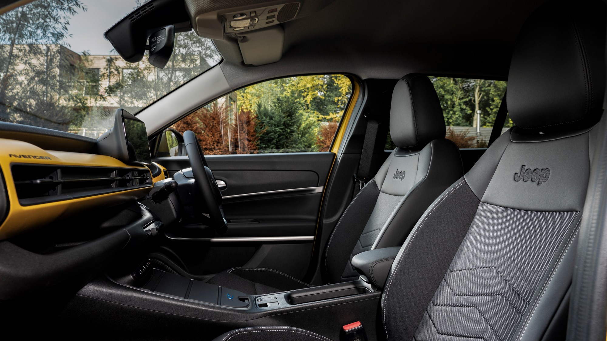 Jeep Avenger (2023) review: front seats, black upholstery