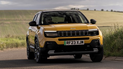 Jeep Avenger (2023) review: front three quarter cornering, yellow paint, country road
