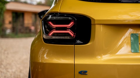Jeep Avenger (2023) review: LED taillight detail shot, yellow paint