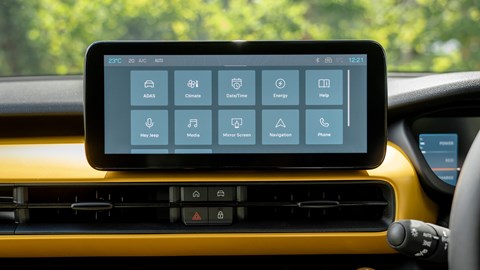 Jeep Avenger (2023) review: infotainment system, black upholstery