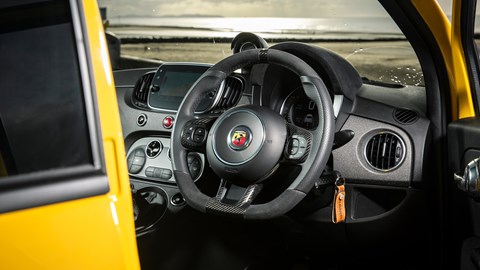 Abarth 595 (2022) review: Alcantara steering wheel
