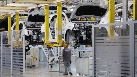 Renault factory: Austral SUV being assembled on elevated production line