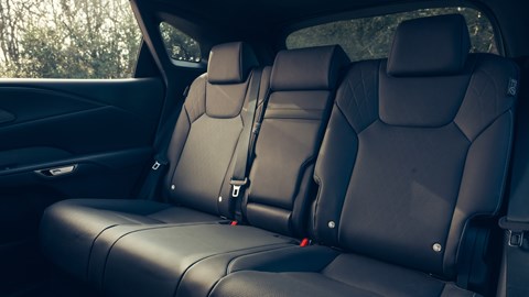 Lexus RX 450h+ review: rear seats, black upholstery