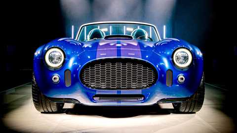 AC Cobra GT Roadster (2023): front studio static, blue car