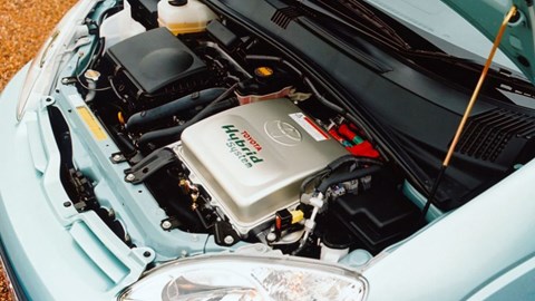 A Toyota Prius engine bay - don't forget the traditional checks when buying a hybrid