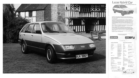 The Lucas Electric Hybrid car of 1982 - press images via Sporting Reliants