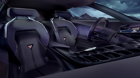Cupra DarkRebel interior, bucket seats, black upholstery