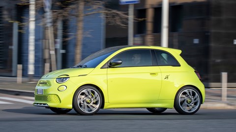 Abarth 500e yellow side