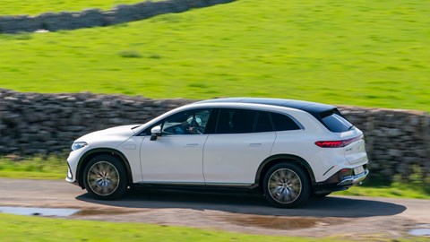 Mercedes EQS SUV profile driving