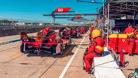 Ferrari 499P in the pits