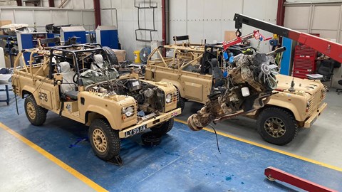 British Arm Land Rovers being converted to Electrogenic electric power