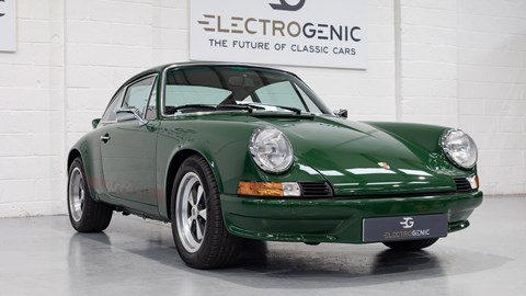 Electrogenic Porsche 911 EV conversion, front, green