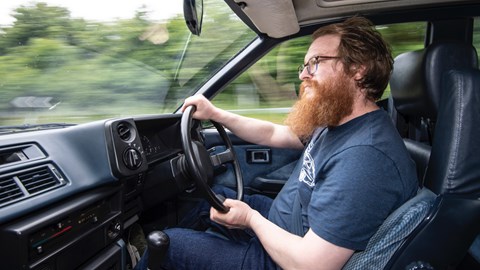 AE86 Toyota Corolla GT interior driving shot