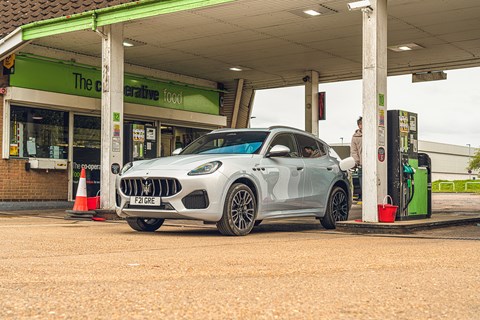 Maserati Grecale at petrol station