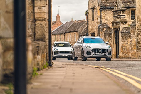 Maserati Grecale and Porsche Macan pass through Northamptonshire town
