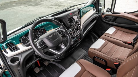 Iveco Daily 4x4 Tigrotto - retro-styled off-road van, interior showing two-tone dashboard