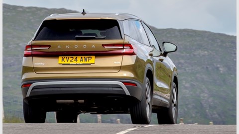 Skoda Kodiaq review - rear dynamic shot
